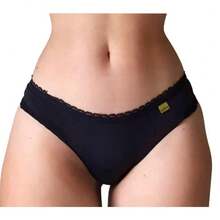 Kit Of 5 Basic Panties With A Touch Of Delicate Lace In Microfiber Casual-Casual Polyester Elastic Random Strip Thong Panties - 彩色 - 查看 2