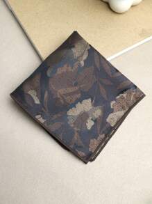 1pc Floral Print Pocket Square, Suitable For Suit, Business, And Streetwear