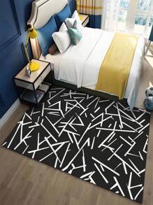 1pc Luxury Minimalist Line Art Patterned Carpet, 1100g High Density Faux Wool + TPR Washable Bottom, 0.6cm Thickness, Vintage European Botanical Elements Soft Shaggy Area Rug For Outdoor, Entryway, Living Room, Bedroom, Laundry Room, Bathroom, Machine Washable All Season Large Size Mat, Home Decor