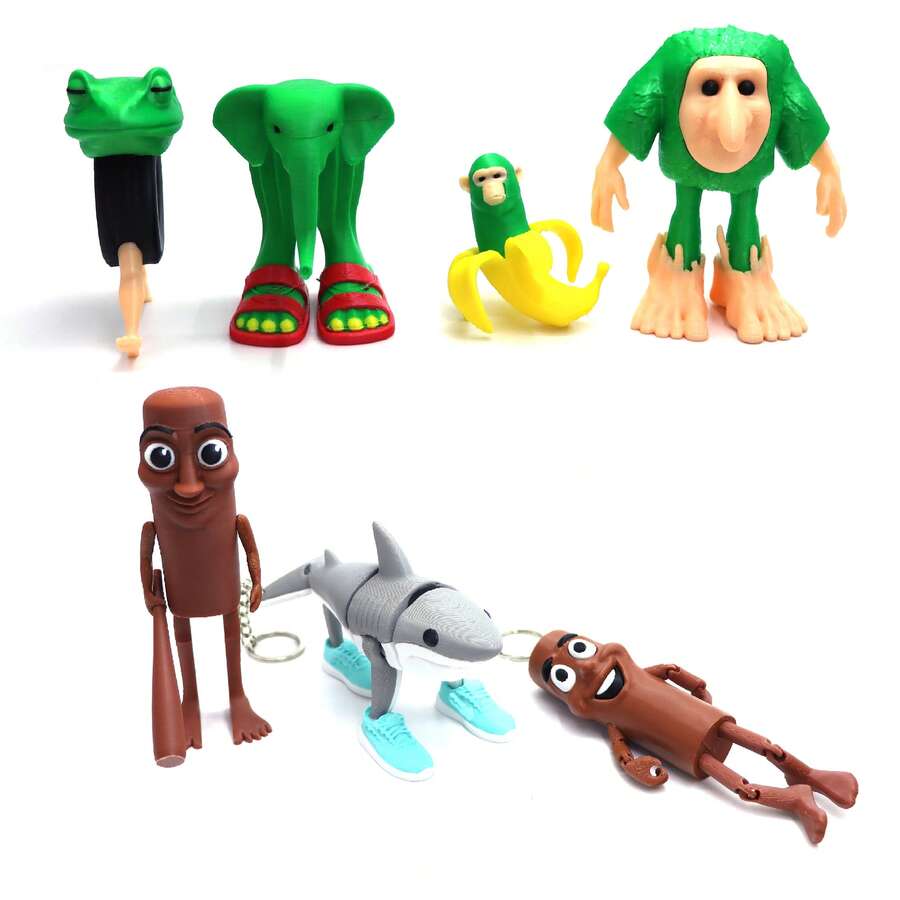 Statuette Italian Brain Red - Set 8 Pezzi Animali 3D Per Collezione - Foto 10