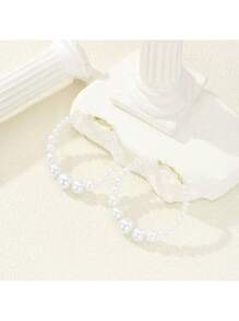 Elegant 1pc Faux Pearl Hoop Earrings For Women – Oversized Statement Jewelry With Graduated Circular Design, Lightweight Comfort Fit For Weddings, Photoshoots, Parties, Anniversaries – Classic And Accessory, Great Gift For Girls, Secure Clasp, Adds Glamour To Formal Looks, Ideal For Fashionistas And Pearl Lovers