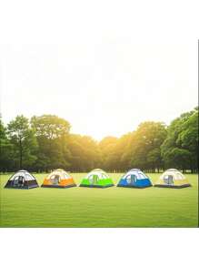 Portable Pop-Up Tent, Hydrophobic Polyester & Glass Fiber, All-Season Round Zippered Shelter With UV Protection For Outdoor Camping, Portable Shelter Spacious Interior Tent Durable Outdoor Tent, Camping Tent