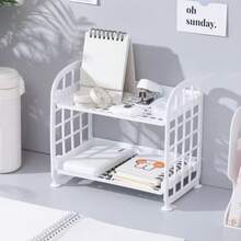 Organizador Prateleira Com Duas Camadas Plástico Multiuso