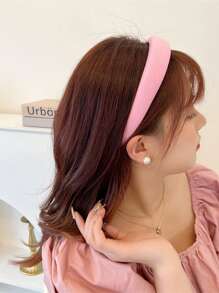 1pc Wide Velvet Headband For Women With Vintage Red High Crown And Sponge Padding,Hairband,Hair Hoop Headbands