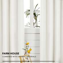 2 Pcs Full Blackout Curtains Faux Linen For Bedroom & Living Room - 100% Light Blocking Thermal Insulated Room Darkening, Noise Reducing, Modern Contemporary Style, 52 Inch Wide - 白色 - 查看 7