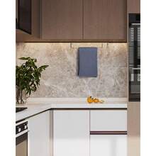 1pc Silver Bathroom Towel Rack, Wall Mounted Towel Rack. No Drilling Required, Self-Adhesive Towel Rack, Towel Bar With Hooks, Suitable For Bathroom, Kitchen, Etc. - Silver - View 5