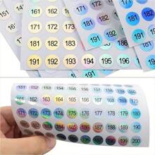 10 peças/conjunto de adesivos holográficos redondos refletivos de 1 a 1000 números, adesivos de rótulos para frascos de esmalte, marcadores autoadesivos para decoração faça você mesmo, materiais escolares, volta às aulas