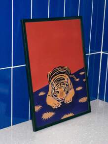 1pc Tiger Print, 70s Poster, Retro Bedroom Decor, Tiger Decor, Mid Century Modern Decor, Tiger Wall Art Bedroom Room Print Art