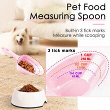 1Pc Food Scoops For Kitchens, Bars, Parties, Weddings, Practical Scoops For Shaved Ice, Pet Food Scoops, Cat And Dog Food Cups, 1 Cup Melamine Food Scoops With Measurement Lines (Including 1 Cup, 1/2 Cup, 1/4 Cup), Melamine Shovels