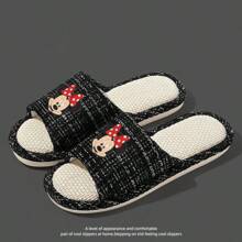 Disney Mickey Mouse Bathroom Slippers, Quick-Drying Anti-Slip Shower Sandals, Hollow-Out Indoor Home Slippers For Women