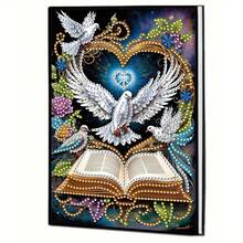 1pc 5D DIY Diamond Painting Notebook A5, Butterfly & Rose Pattern, Diamond Painting Notebook Set, Suitable For Handmade Creative Gift - Multicolor - View 12