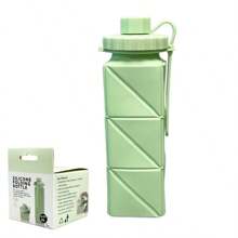 In Stock Silicone Collapsible Portable Water Bottle, Outdoor Sports Water Cup, Creative Gift Straw Cup