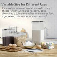 5/7/10/12/15/18/24/30 Pieces Sealed Food Storage Containers With Lids - Plastic Kitchen Storage Containers For Organizing And Storing Cereals, Rice, Pasta, Flour And Sugar With Labels And Pens Included.