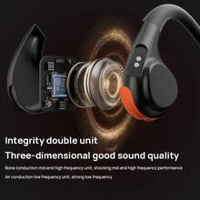 Lenovo Bone Conduction Bluetooth Headphones X7 Pro, Bluetooth 5.3 With Stable Connection, 50 Hours Super Long Battery Life, Compatible With All Devices, IP55 Professional Sports Waterproof And Dustproof - Orange Black - View 3