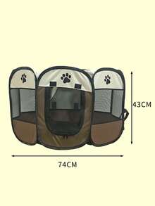 600D 牛津布宠物围栏，可折叠便携式宠物帐篷，适合室内/室外旅行露营，适合小型/中型宠物 - 咖啡棕 - 查看 9