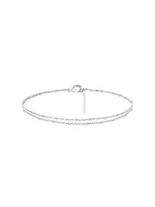 1 pezzo Cavigliera da donna semplice a doppio strato con perline, versatile, alla moda e sexy, adatta per feste, spiaggia, vacanze, uso casual, adatta come regalo