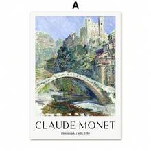 1pc Scandinavian Claude Monet Abstract Intage Posters Wall Art Canvas Painting Hotel Cafe Indoor Home Living Room Gifts Decor Optional Frame - Multicolor - View 9