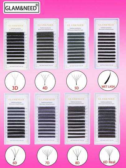 GLAM&NEED 10 Rows C/D Curl Automatic Flowering W Shape Bloom 3D/4D/5D/6D/7D/ 8D/ YY/ 6D Real/ Wet Lash/5D Flower/Flat Ellipse/ Easy Fan/Extension/Jingling/Manyu/Xingyu/Yuyi/Tajian Premade Fans Speed Eyelash Extensions Natural Soft Light Full Denselash Clusters,Eyelash Clusters,Individual Eyelashes,Lashes,Fake Lashes