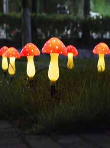 A Set Of Solar Powered Mushroom Lawn Lights, 12 Outdoor Garden Decorative Landscape Lights, , IP65 Waterproof, 8 Lighting Modes, Outdoor Path And Courtyard Decoration, Suitable For Camping, Festivals And Landscape Design, Colorful Mushroom Lights | Durable Plastic Material, Solar Garden Decoration
