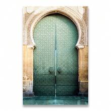 1 Stück Nordischer Marokko-Vintage-Poster, weltberühmte Architektur-Kunst Leinwandgemälde, Wohnzimmer Heimdekoration, optionales Rahmenset