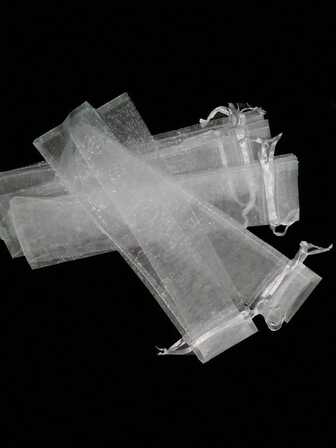 10 piezas Bolsas de organza con cordón, bolsas de tul para guardar abanicos plegables, bolsas de regalo para fiestas, bodas, regalos de cumpleaños, regalos del Día de la Madre, regalos para damas de honor, regalos de graduación, regalos de boda; Bolsas de papel kraft, cajas de regalo pequeñas