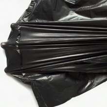 50pcs/100pcs Heavy Duty Black Garbage Bags, Disposable Handle-Tie Trash Bin Liners For Household Use, Use In The Kitchen, Summer Beach Party, Trash Storage, Organizer, Camping, Party, Room Decoration, Living Room, Bathroom, Kitchen Supplies