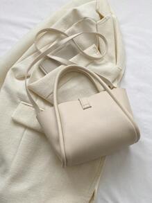 Bolso de mano de mujer de unicolor de PU de moda, versátil bolso cruzado con monedero pequeño