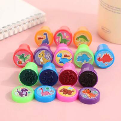 12pcs Dinosaur Stamp Reward Small Stamps, Cute Dinosaur Stamps For Teacher's Comments, Praise Stamps, 12 Themes, Cartoon Stamps, Anime Stamps, Mini Stamps, Fun (Mixed Style)
