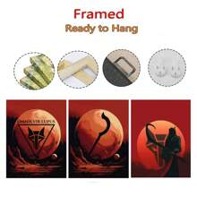1pc Frameless Sci-Fi Red Vintage Painting Posters High-Definition Printing Wall Arts Modern Minimalist Living Room Bedroom Dormitory Study Bar Coffee Shop Office Wall Decoration Home Decoration