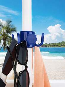 1 pezzo Gancio multifunzionale a 4 artigli per ombrellone da spiaggia, facile da trasportare, gancio in plastica per appendere e riporre l'ombrellone, accessorio essenziale per uscite, viaggi e picnic (con piccoli fori)