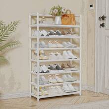 1 Stück [Werkzeuglose Installation] Schuhregal aus rostfreiem, verdicktem Stahlrohr, mehrstöckiges Lagerregal für Wohnheime, robuster Export #Aufbewahrung auf kleinem Raum - Verschiedenfarbig - Übersicht 6