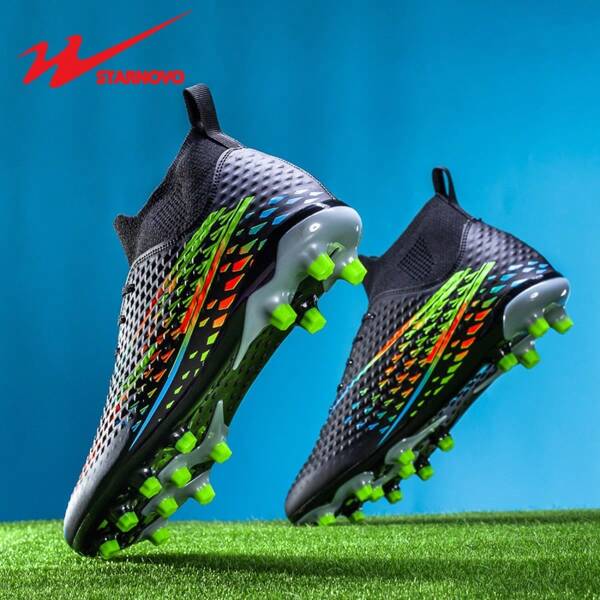 STARNOVO Dual Star 8 Professional Soccer Shoes For Men & Women, Long Studs Anti-Slip Elastic, Breathable Collar, Suitable For Training And Match