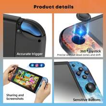 Manette de jeu sans fil compatible avec Switch/OLED, joystick pour Switch prenant en charge le réveil et la détection de mouvement 6 axes