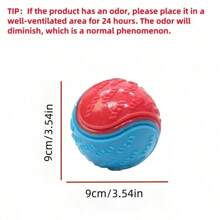 1pc 2.5 Inch Geometric Paw Print Pattern Random Colors Squeaky Light Up Dog Ball Pet Chew Toy Durable Natural Rubber Teeth Cleaning Interactive Training Toy Without Batteries, Transmitter Compatible Pet Chew Teething Ball Suitable For All Breeds, Dog Ball Chew Toy Ball Suitable For Small To Large Dogs