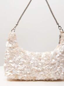 Bolso de hombro con lentejuelas brillantes, accesorio de moda adecuado para vestidos de fiesta, bolso de mujer de estilo premium, bolso para graduación, vestidos de graduación para mujer, accesorios para graduación, bolso elegante de mujer, artículos para bodas, bolso con brillo de patrón aleatorio para graduación/fiesta