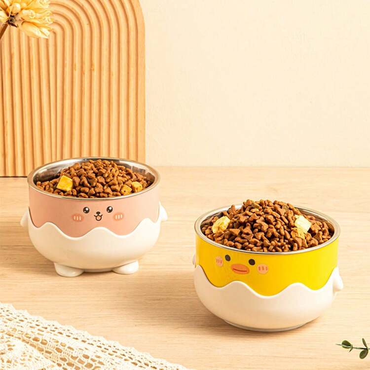 1pc Large Diameter Anti-Spill Pet Bowl For Cats & Dogs - Multicolor - View 8