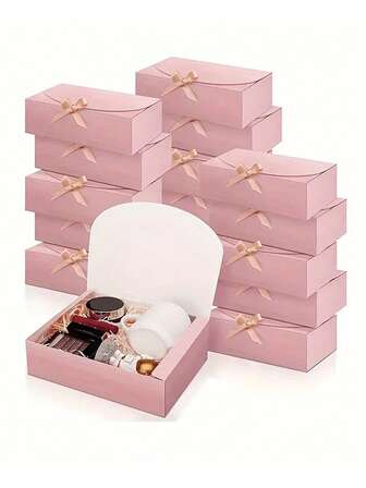 10件/5件/2件缎带礼盒，缎带伴娘求婚礼盒，婚礼、生日、新娘送礼会和其他派对的礼盒，情人节礼物，包装，生日，DIY工艺品，美容收纳盒