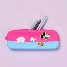 Miniso Disney Mickey Food Series Cute Dotted Pencil Case, Multifunction Stationery Storage, Fun Dotted Design, Suitable For Students' Daily Use Or As A Gift (1 PC), Pencil Pouch, School Bag
