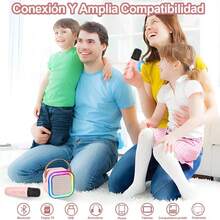 Altavoz Bluetooth Portátil, Bocina Máquina Karaoke Micrófono|Bocina Bluetooth Karaoke Potente Portátil con 2 Micrófonos | 4H Duración, Ideal Fiestas y Viajes - Rosa - Ver 10