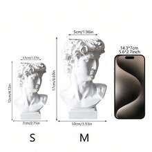 1 件大卫雕塑桶 - 白色树脂浮雕装饰、桌面储物配件、笔筒、花瓶、学习工具储物桶、素描道具，用于室内外、卧室、办公室、客厅、生日、情人节、圣诞节、节日装饰、礼物学校用品、返校