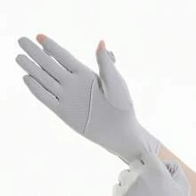 1 Pair Fingerless Driving Gloves, Non-Slip, UV Protection, Breathable Mesh, Suitable For Motorcycles, Bicycles And Outdoor Use In Summer