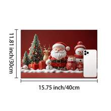 1 Pack Of 3 Santa Claus, Snowman And Snowflake Printed Silicone Coffee Drink Coasters, Anti-Slip & Super Absorbent Washable Drainage Mats For Countertop, Kitchen, Dining Table, Holiday Decor
