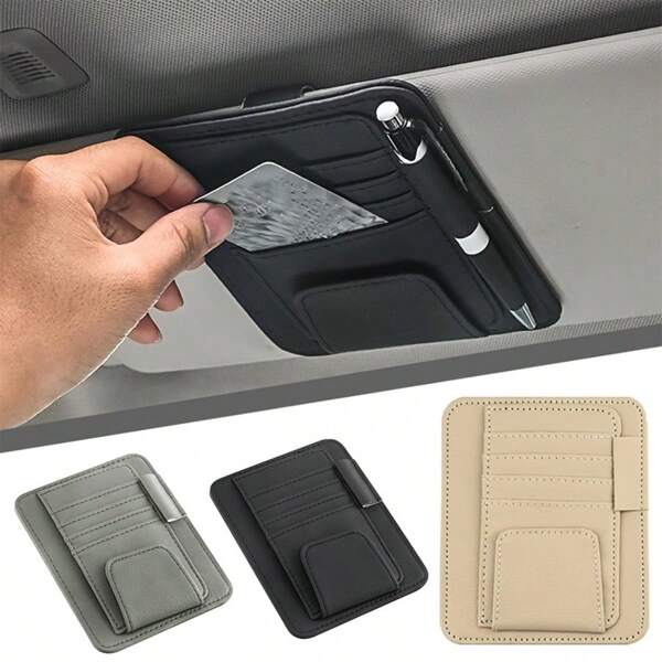 1pc Car Sun Visor Storage Clip Multi-Function Car Glasses Clip Card Business Card ID Clip Ticket Interior Storage Bag For Women Storage Organizer Travel Essentials Back To School Dormitory Storage