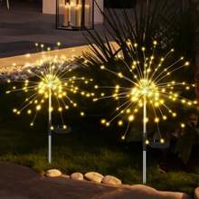 1 Peça 90/150/200/300/400 Luzes de Fogos de Artifício Alimentadas por Energia Solar com 8 Modos Diferentes, Projetadas para Uso Externo e Perfeitas para Pátios, Camping e Caminhos, Disponíveis nas Opções de 60, 200 ou 300 LEDs.
