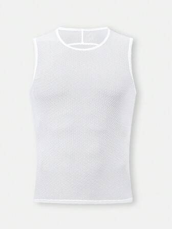 HISERWA [Quick-Dry] Men's Breathable Quick-Dry Cycling Tank Top | Stretch Polyester & Spandex Blend | Sweat-Wicking, Sleeveless, Asymmetrical Hem | Outdoor Sports And Biking