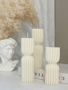 1/6pcs Nordic Style High-End Spiral Pattern Cylinder Scented Candles, Romantic Dinner, Family Gathering, Dining Table Ceremony, Wedding Decor Candle Gift