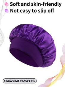 1 pièce / 2 pièces Nouvelle casquette de sommeil élastique à large bord en satin doux et respirant, style mode décontracté et confortable pour usage quotidien
