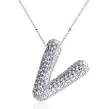 1 Stück modischer, eleganter Kristall-Strass-Buchstabenanhänger-Kette in Goldfarbe für Frauen