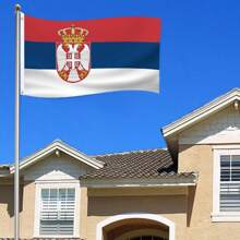 1 pieza Bandera de Serbia impresa a doble cara con ojales, material de poliéster, color vívido y resistente a los rayos UV, bandera nacional de Serbia, decoración para el hogar, exteriores y festividades
