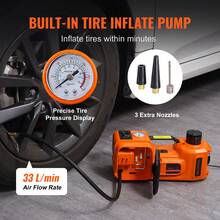 Electric Car Jack, 3 To 5 Tons /6600 To 11023 Lbs Scissor Jack, 12V Electric Automatic Jack With Double Saddles And Remote Control, Portable Car Jack For Sedan, SUV, Truck Tire Change - 橘色 - 查看 4